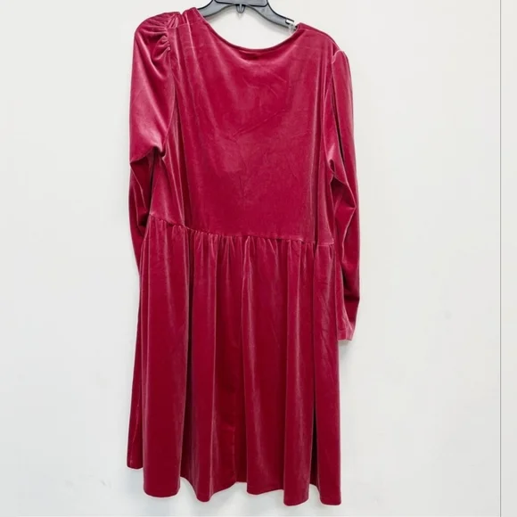 AVA & VIV Velvet Dress In Cherry Splash Size XXL New With Tags - Picture 4 of 6
